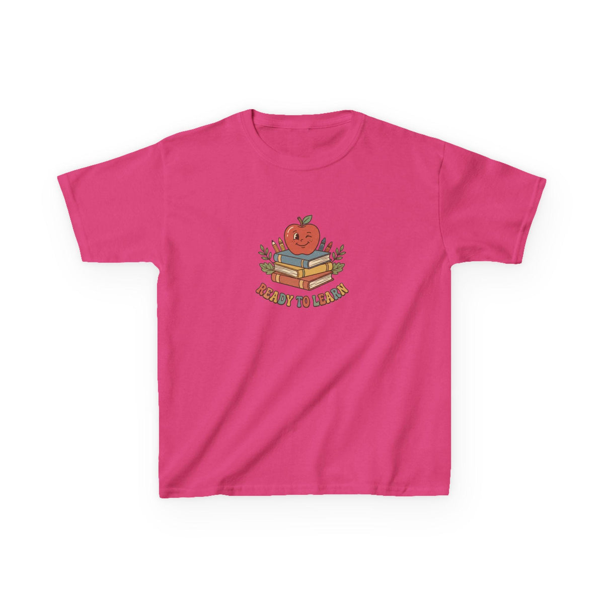 Apple on Books Kids T-Shirt | Back to School Cute Teacher Shirt