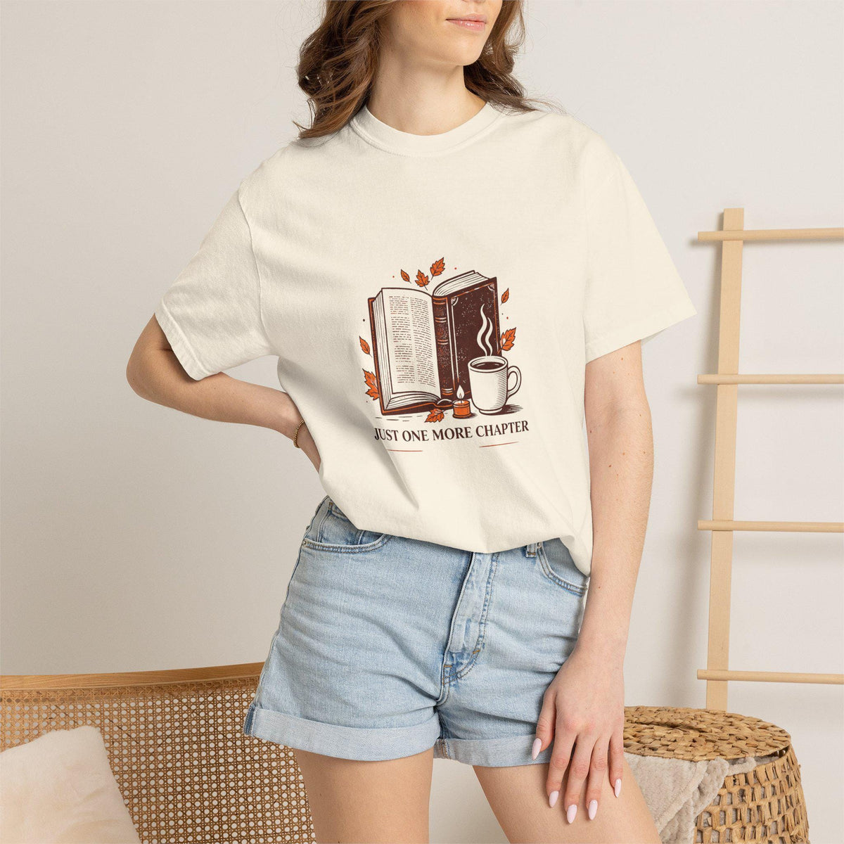 Just One More Chapter T-Shirt | Book Lover Tee, Coffee & Books Design