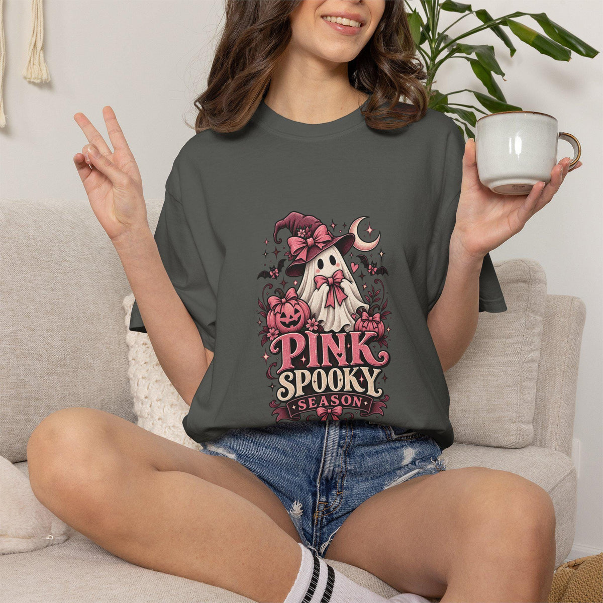 Pink Spooky Season ghost tee | Halloween T-Shirt