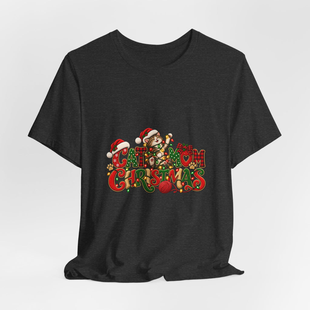 Christmas Cat Tee — Cute "Cat-ty Christmas" Holiday T-Shirt with Santa Cat Design