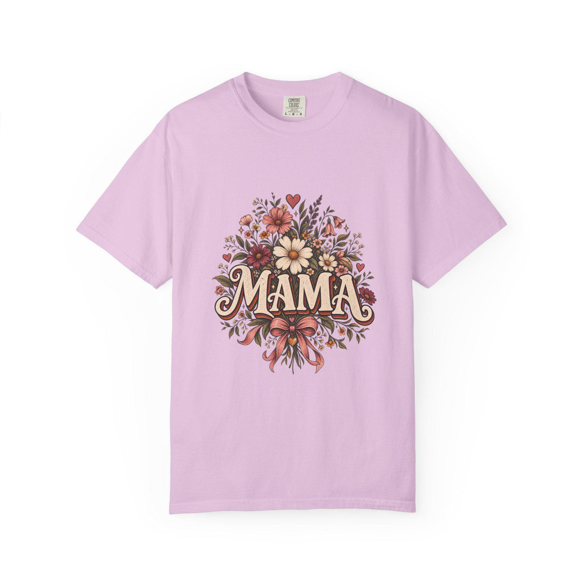 Mama floral bouquet T-Shirt | vintage script, roses & daisies