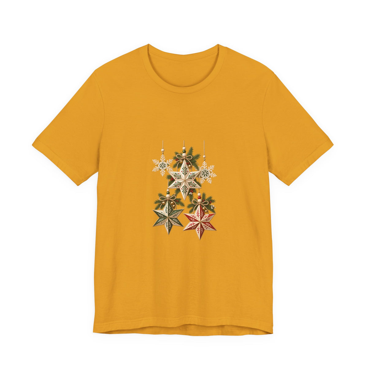 Christmas Star Ornaments T-Shirt — Vintage Holiday Stars Tee