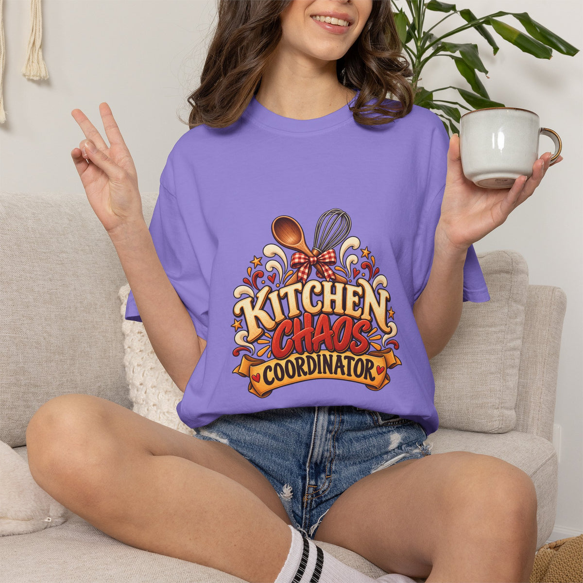 Kitchen Chaos Coordinator T-Shirt — Funny Thanksgiving Chef Shirt, Holiday Cooking Humor Tee, Baker Gift