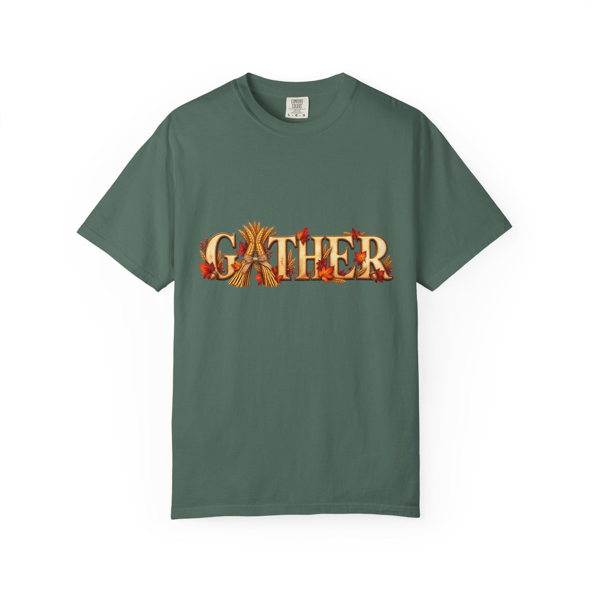 Gather Fall T-Shirt — Autumn Leaves Harvest Graphic Tee, Thanksgiving Family Gathering Shirt, Rustic Fall Gift