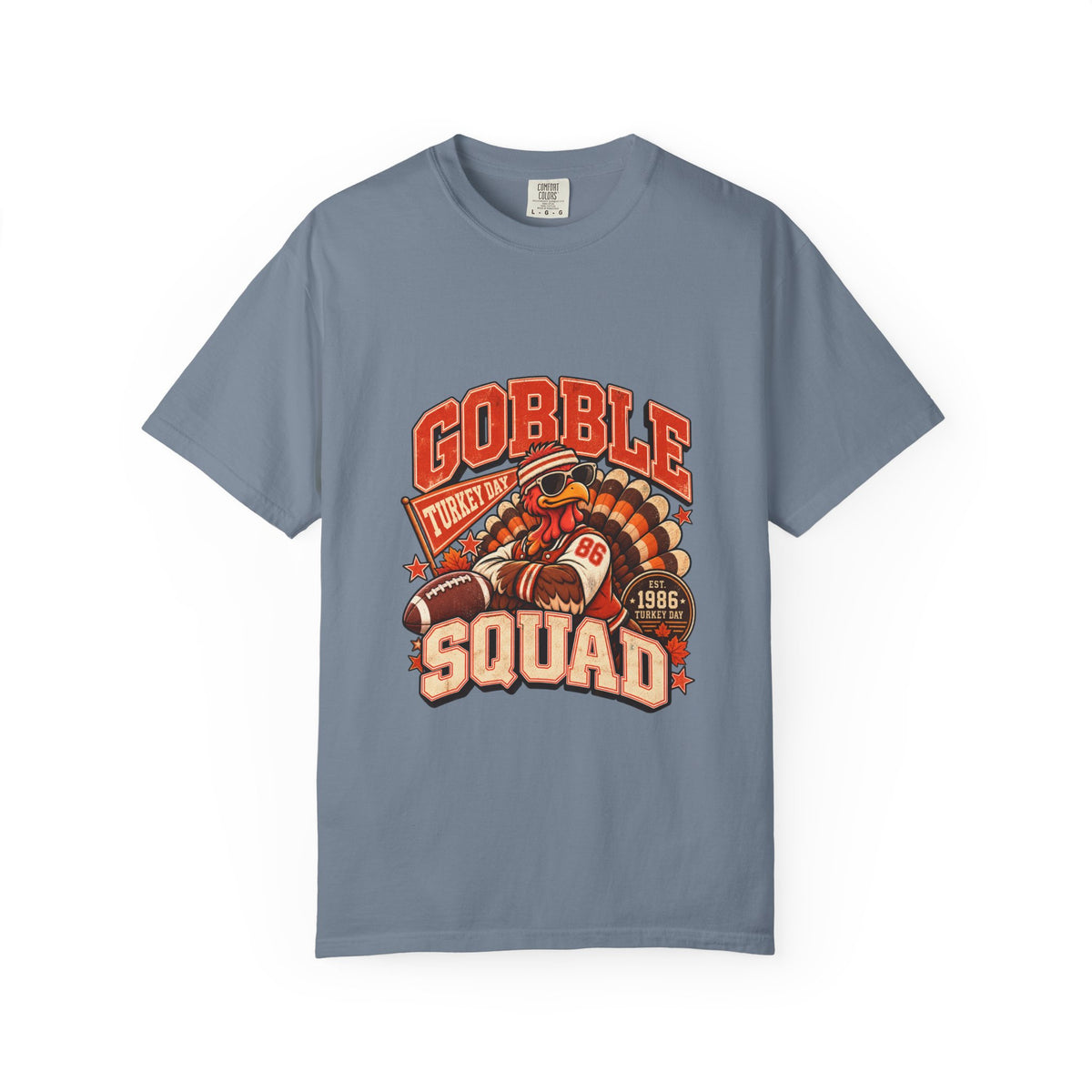 Gobble Squad Turkey Football Helmet T-Shirt | Thanksgiving Turkey Sports Tee