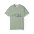 Stay Wild mountain line art T-shirt | minimalist outdoors tee