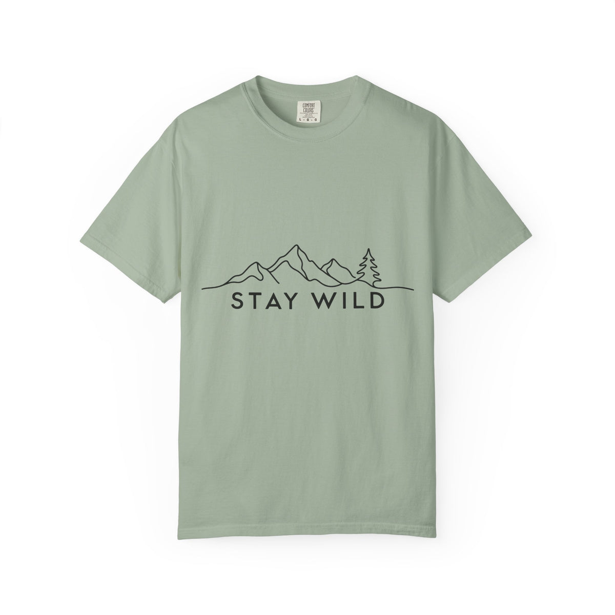 Stay Wild mountain line art T-shirt | minimalist outdoors tee
