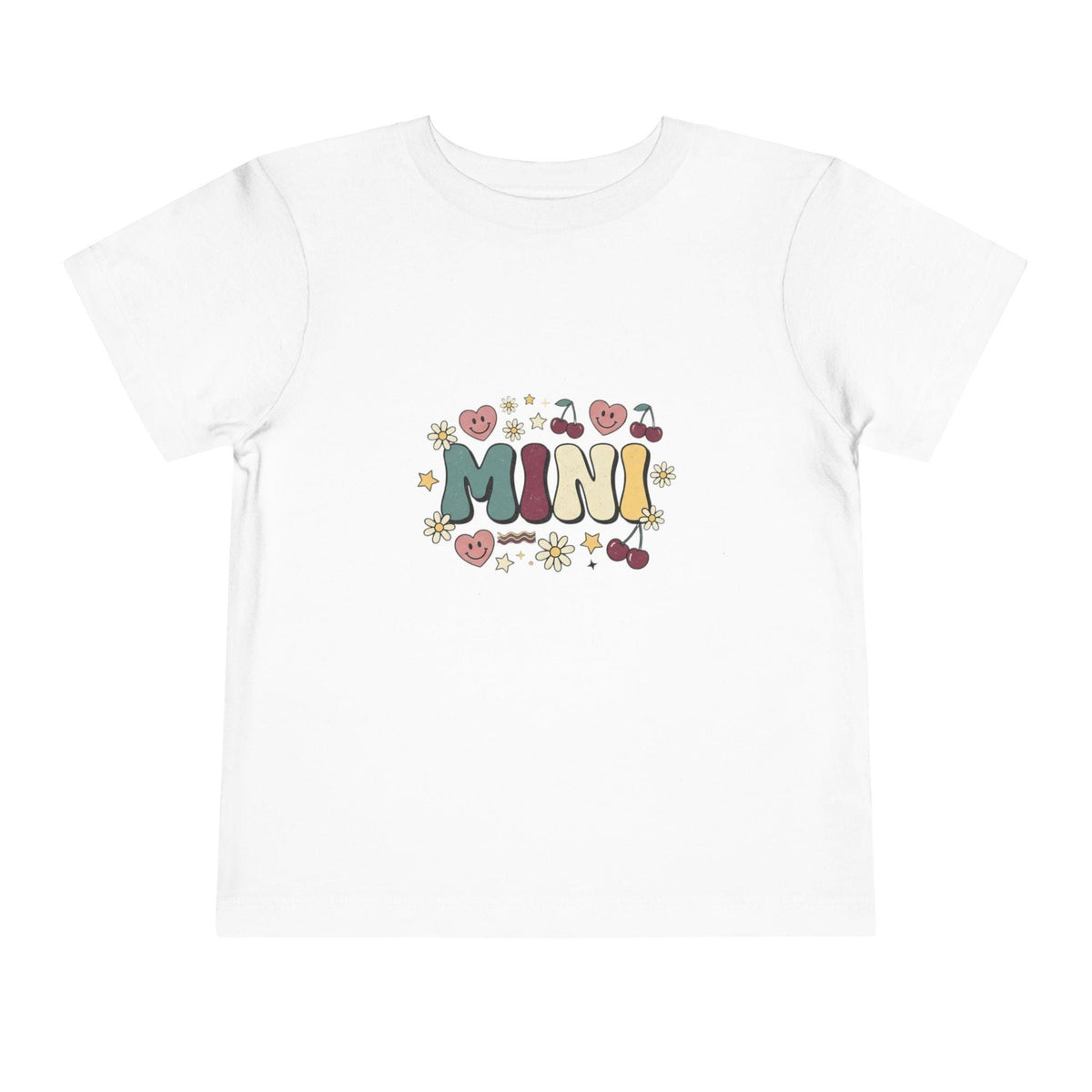 MINI floral lettering toddler tee | retro cherries hearts daisies