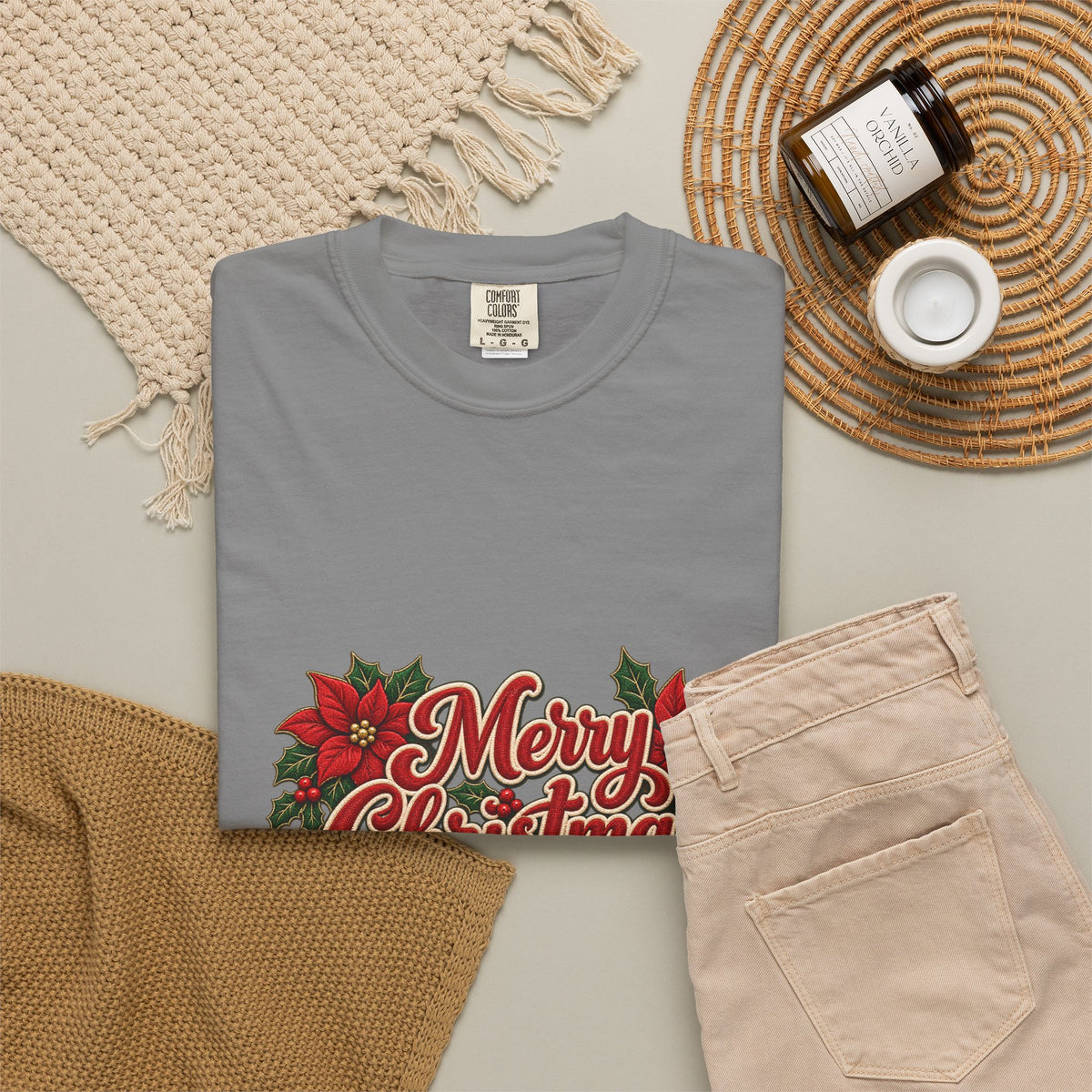 Merry Christmas Poinsettia T-Shirt
