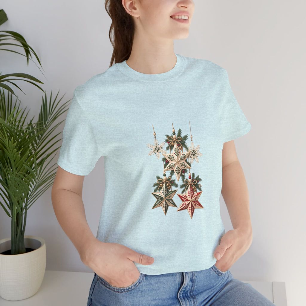 Christmas Star Ornaments T-Shirt — Vintage Holiday Stars Tee