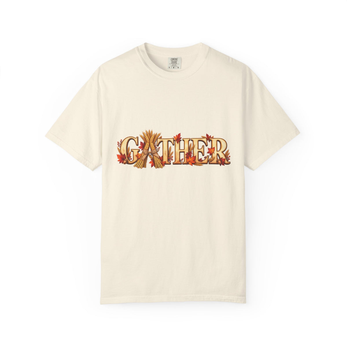 Gather Fall T-Shirt — Autumn Leaves Harvest Graphic Tee, Thanksgiving Family Gathering Shirt, Rustic Fall Gift