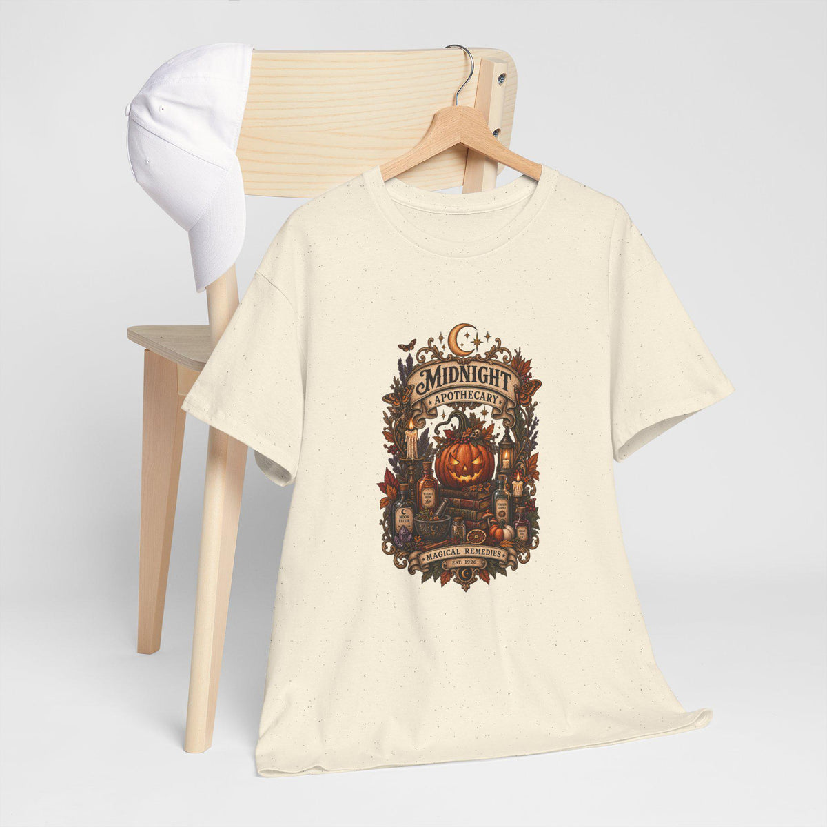 Haunted Pumpkin Apothecary T-Shirt | Halloween pumpkin, vintage potion label
