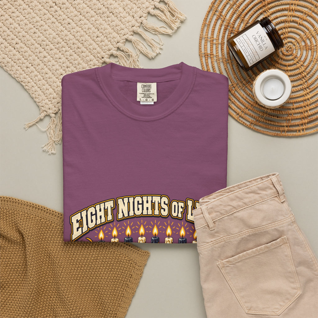 Eight Nights of Light Menorah Tee | Hanukkah T-Shirt, Menorah Illustration