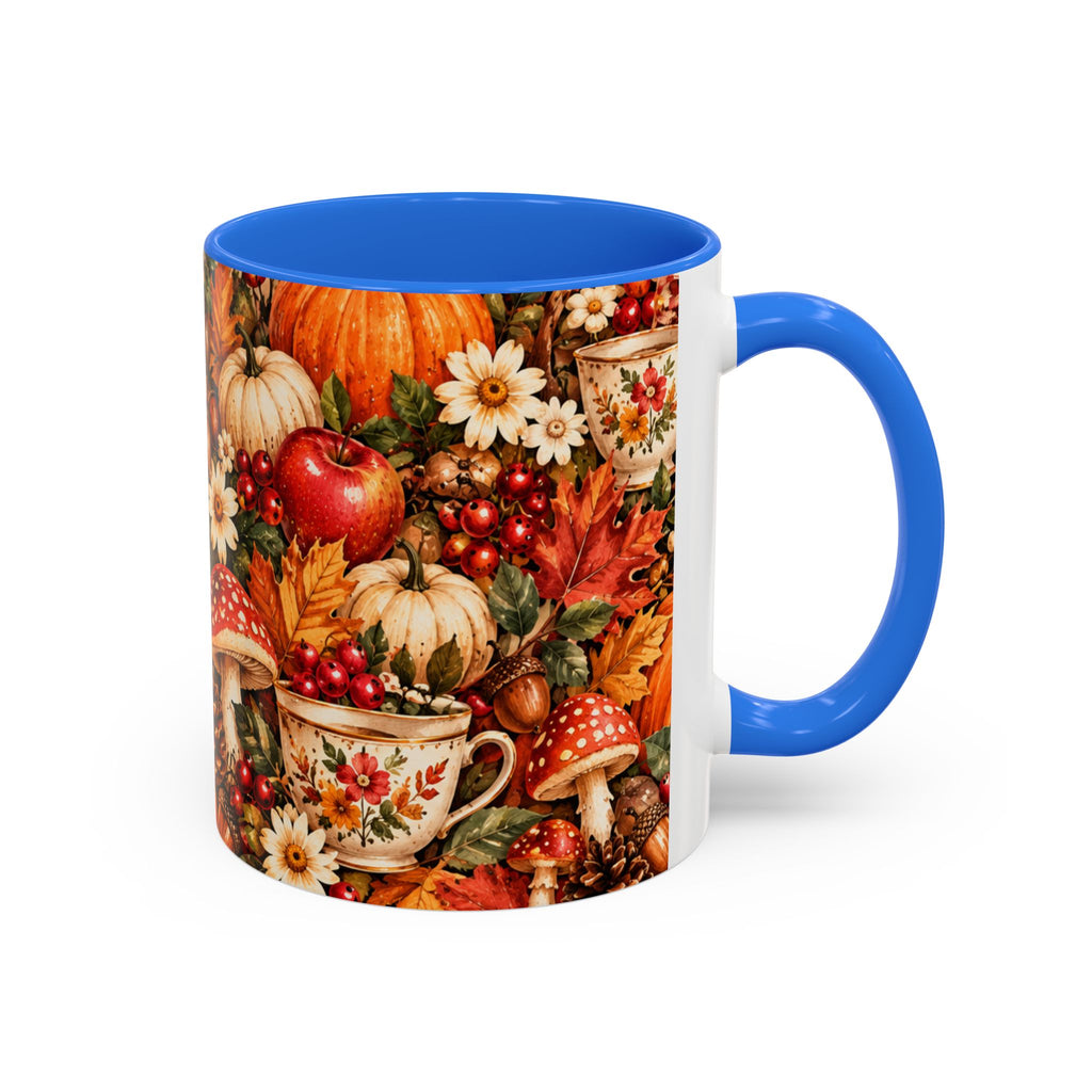 Autumn Harvest Mugs | Fall Pumpkins, Apples, Mushrooms, Daisies 11oz 15oz