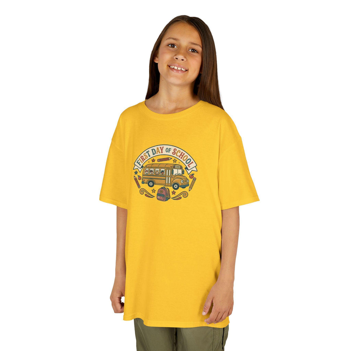 First Day of School School Bus Kids T-Shirt | Back to School, Cute Bus Design
