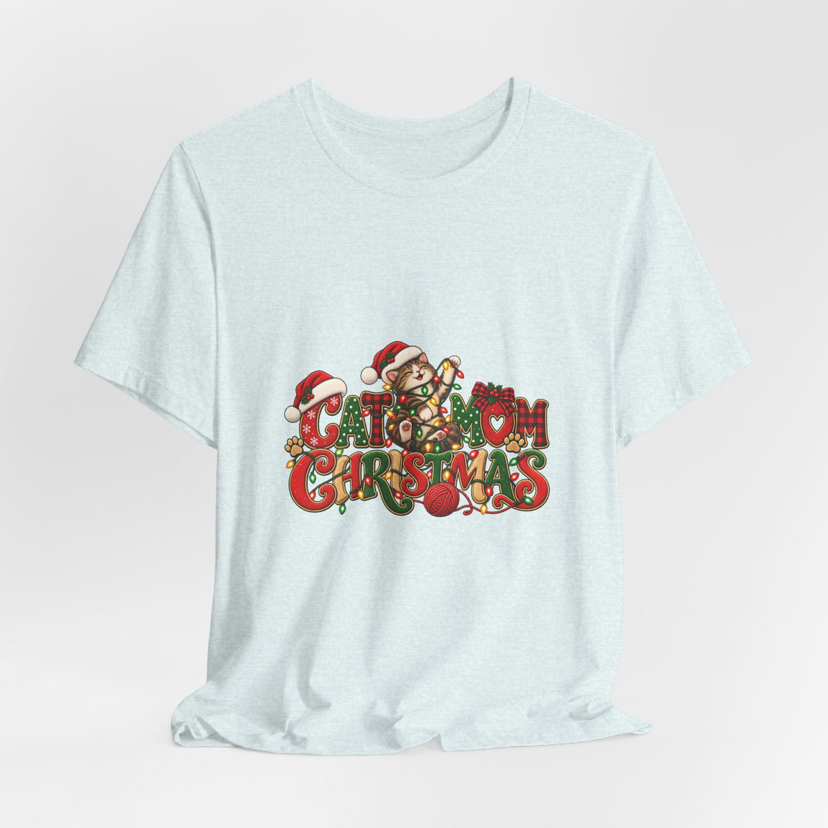 Christmas Cat Tee — Cute "Cat-ty Christmas" Holiday T-Shirt with Santa Cat Design