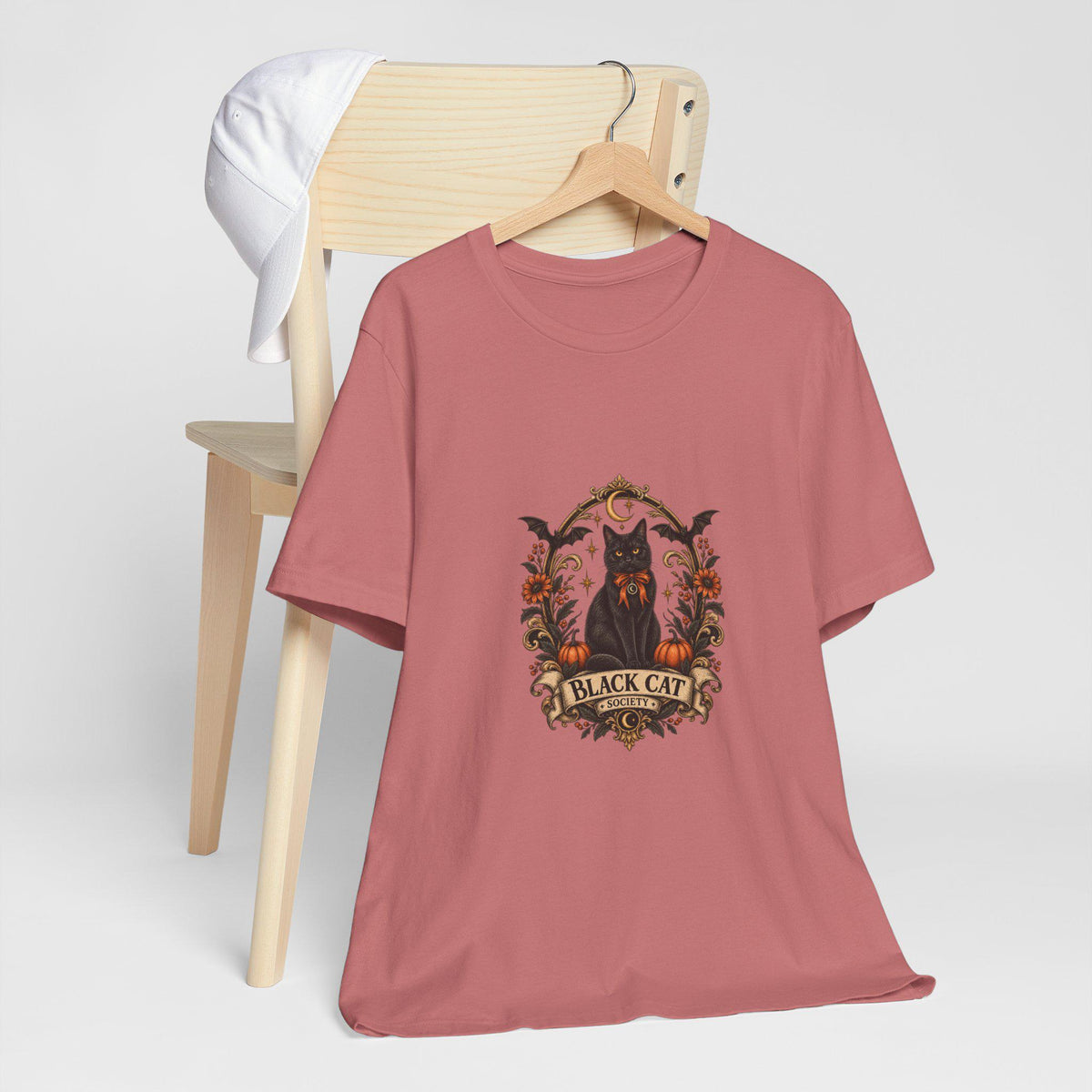 Black Cat Crest Tee | Halloween Vintage Cat Illustration