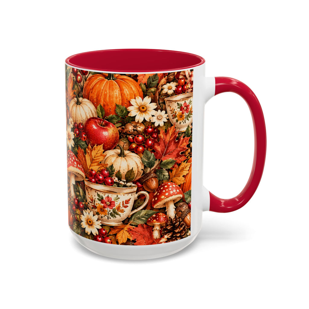 Autumn Harvest Mugs | Fall Pumpkins, Apples, Mushrooms, Daisies 11oz 15oz