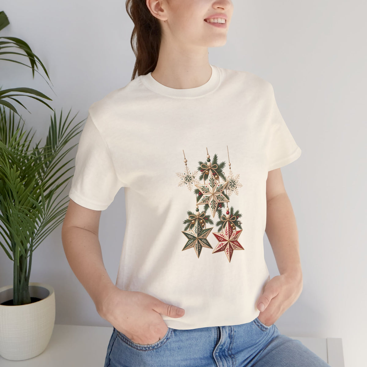 Christmas Star Ornaments T-Shirt — Vintage Holiday Stars Tee