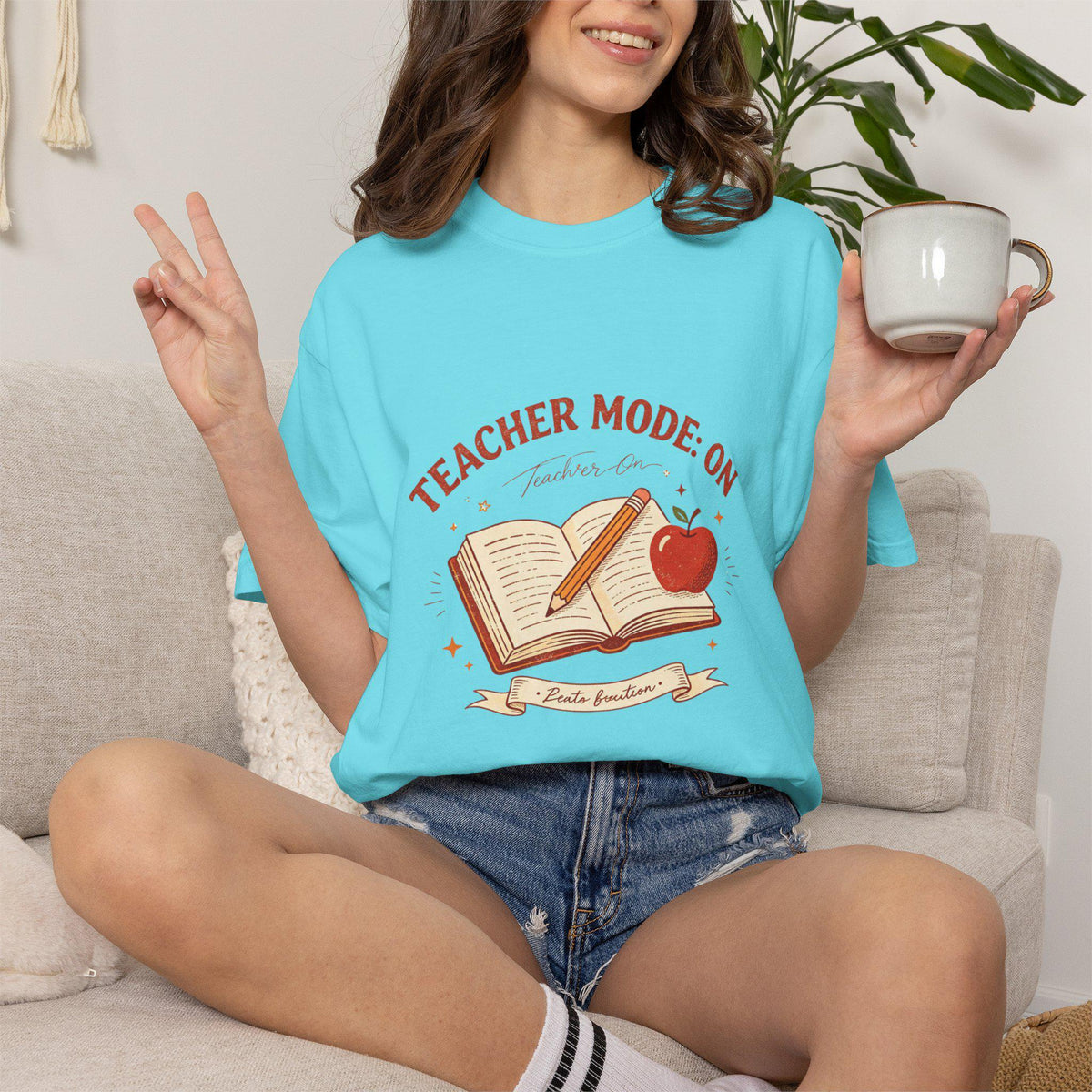 Teacher Mode On book and apple T-Shirt | Teacher shirt, classroom design
