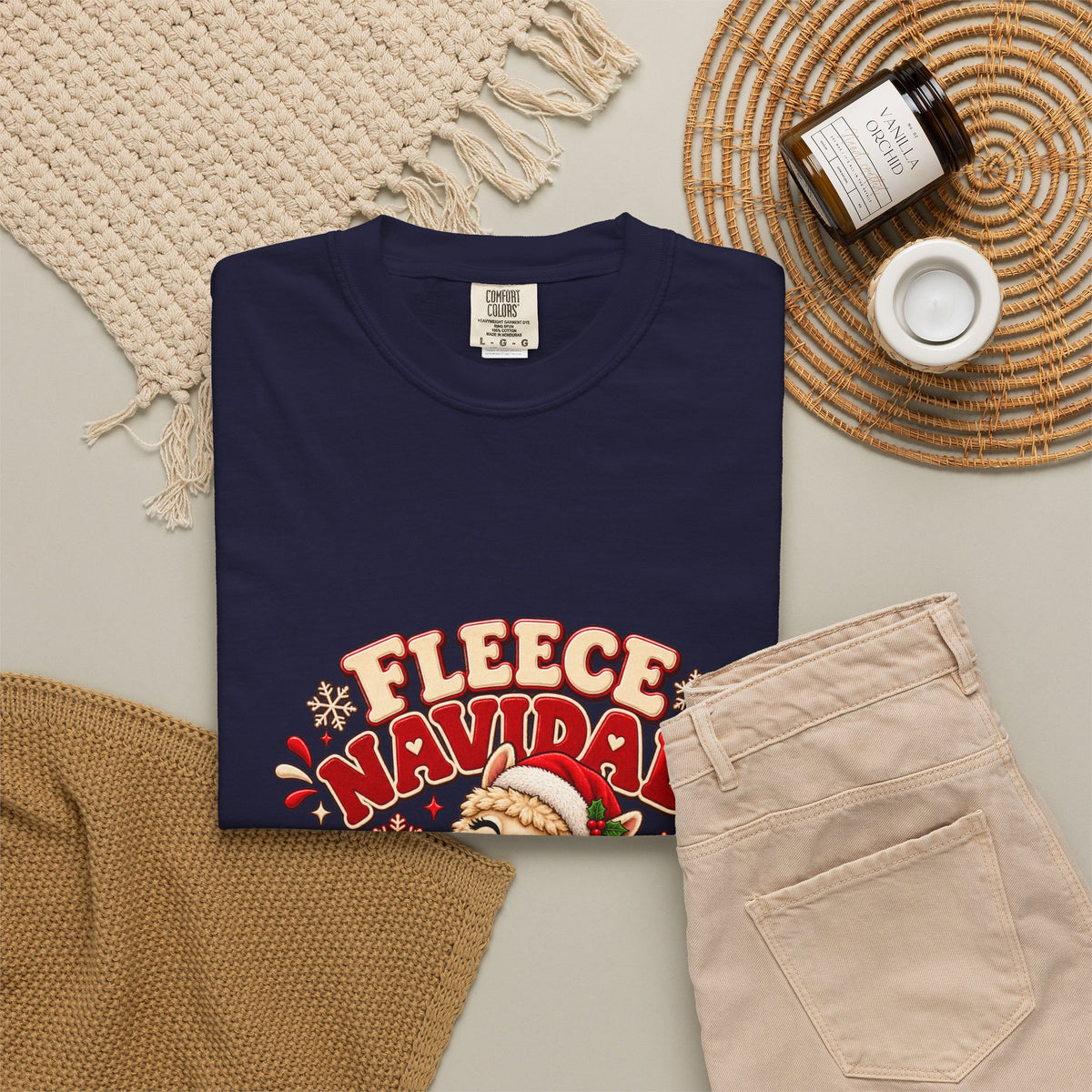 Fleece Navidad Tee — Cute Llama Christmas T-Shirt