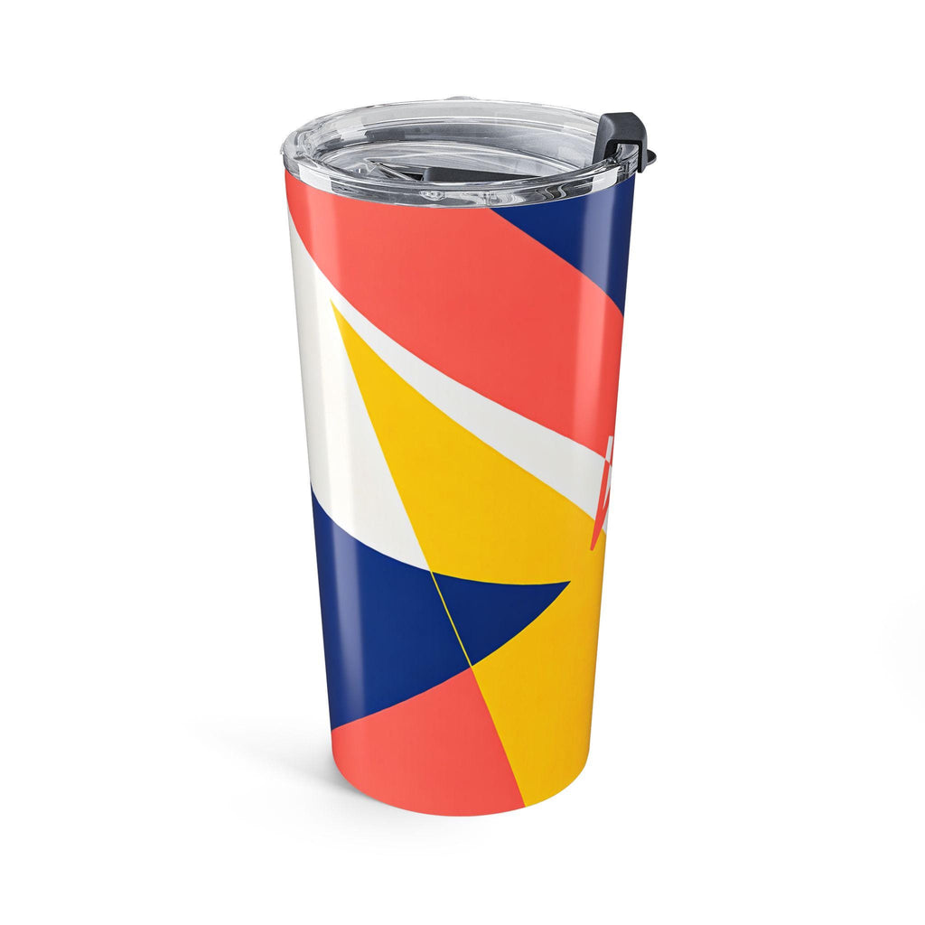 Colorblock Abstract Waves Tumbler 20oz | Modern Geometric Drinkware