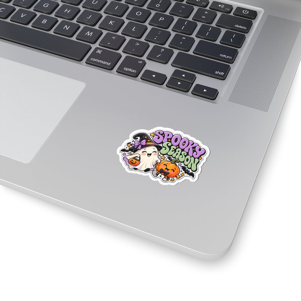 Spooky Season ghost pumpkin sticker | Halloween kiss-cut vinyl