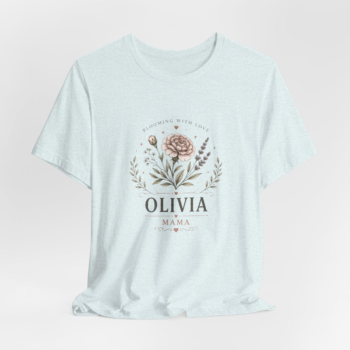 Olivia Floral Name Mama T-Shirt | Personalized Flower Monogram Tee