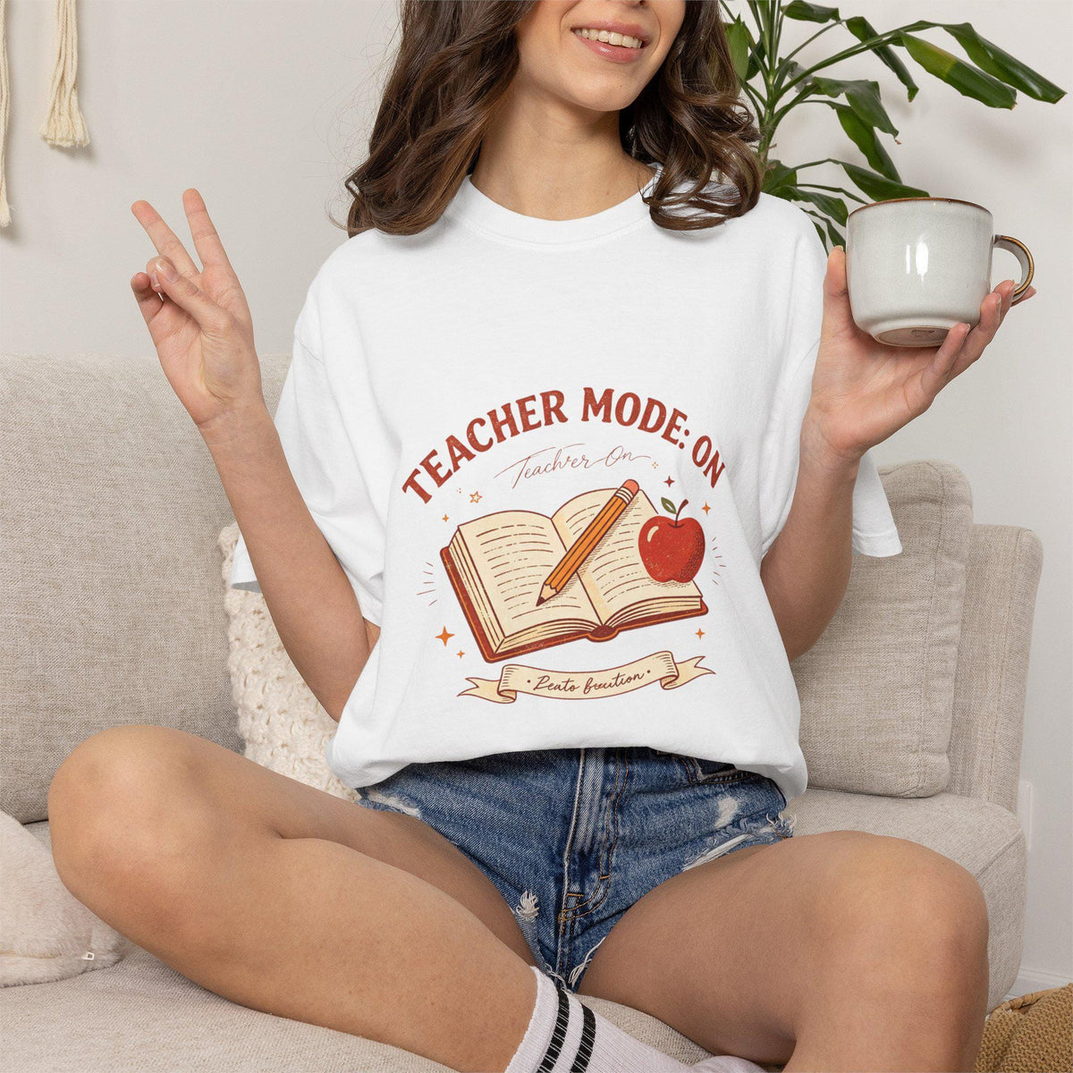 Teacher Mode On book and apple T-Shirt | Teacher shirt, classroom design