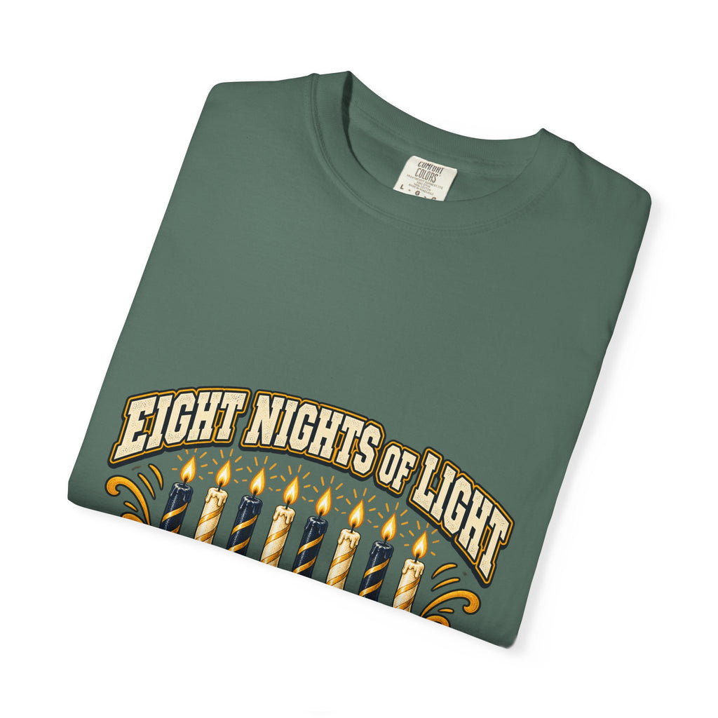 Eight Nights of Light Menorah Tee | Hanukkah T-Shirt, Menorah Illustration