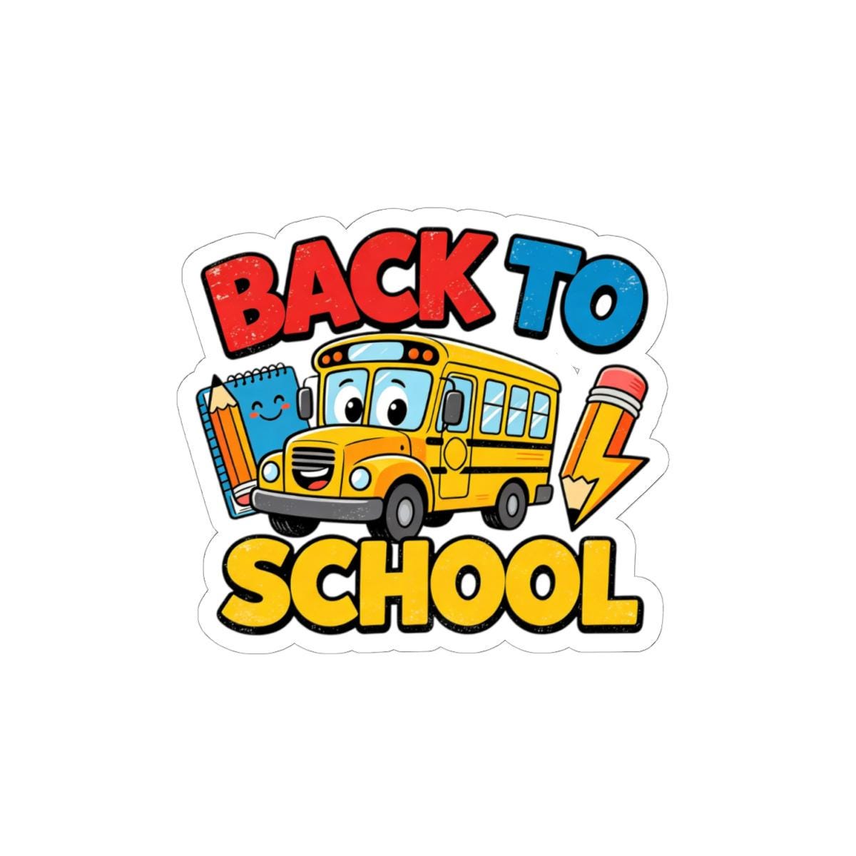 Back To School Schoolbus Kids Sticker