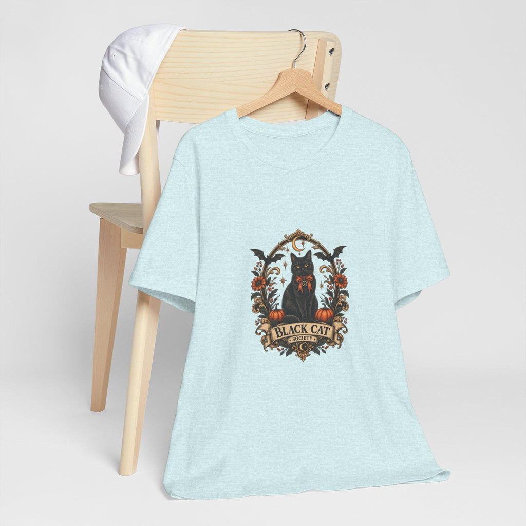 Black Cat Crest Tee | Halloween Vintage Cat Illustration