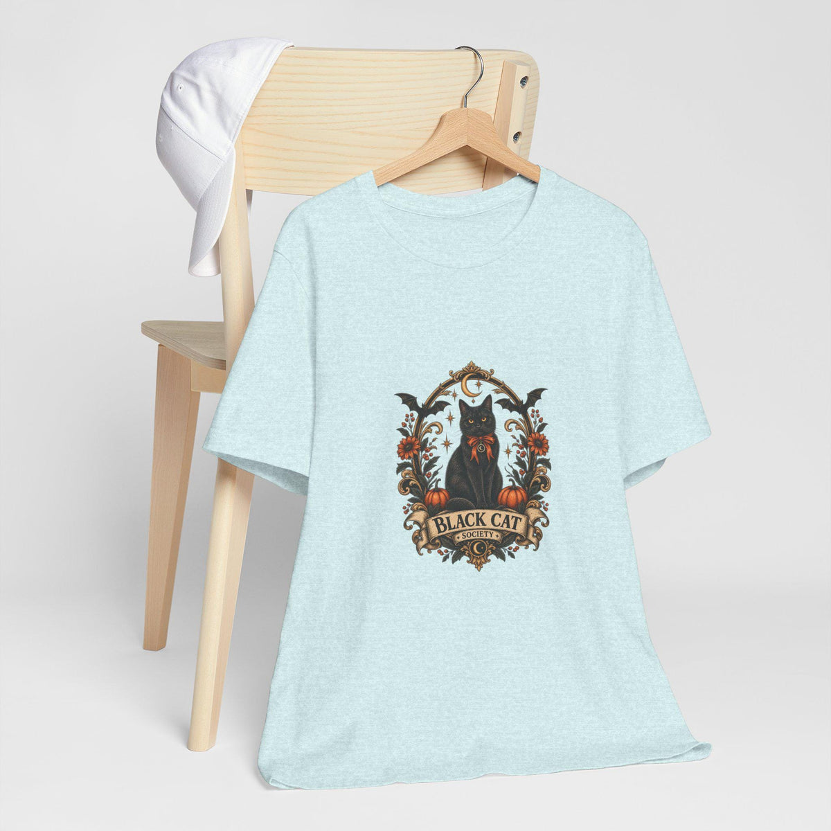 Black Cat Crest Tee | Halloween Vintage Cat Illustration