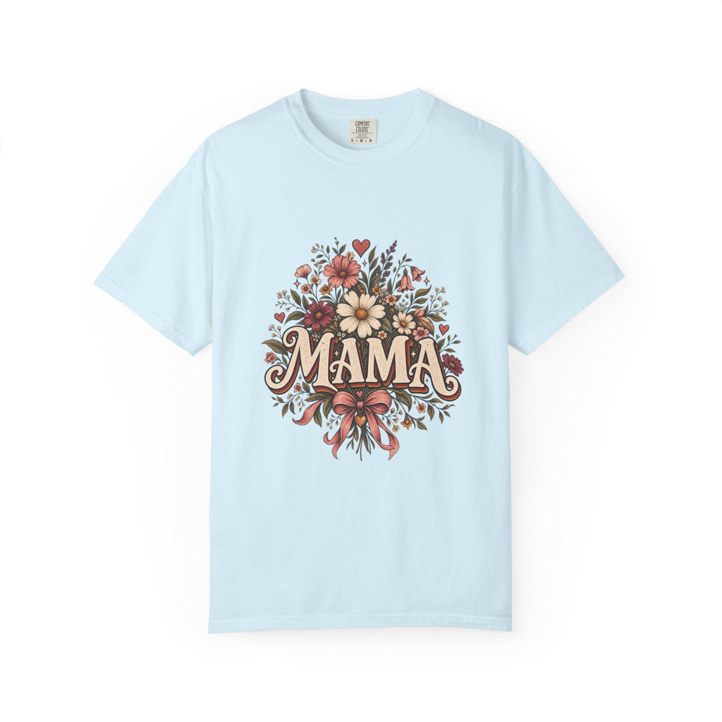 Mama floral bouquet T-Shirt | vintage script, roses & daisies