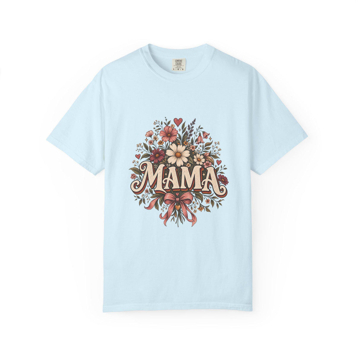 Mama floral bouquet T-Shirt | vintage script, roses & daisies