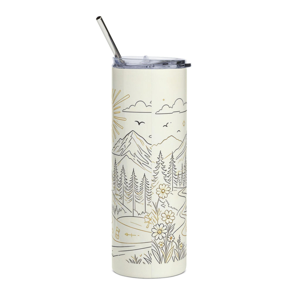 Mountain Lake Sketch Tumbler | 20oz Stainless Steel