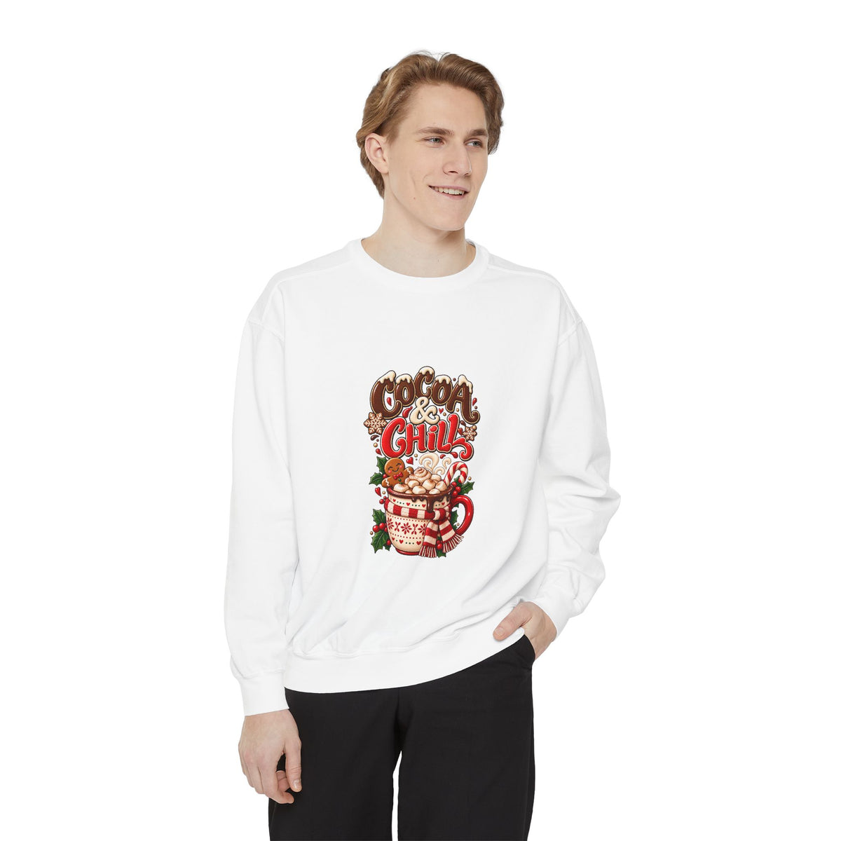 Christmas Cocoa Sweatshirt — Cozy "Cocoa Chill" Holiday Pullover