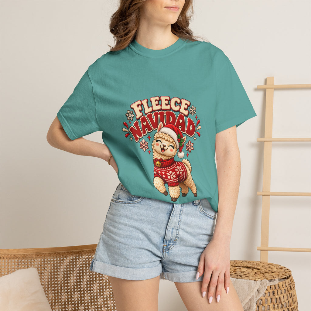 Fleece Navidad Tee — Cute Llama Christmas T-Shirt