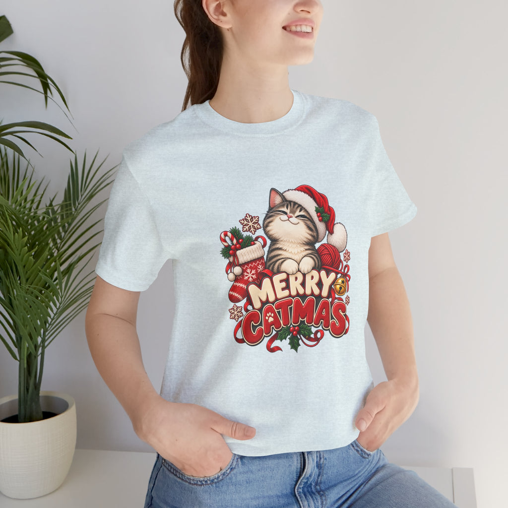 Merry Catmas T-Shirt – Cute Christmas Cat Holiday Tee