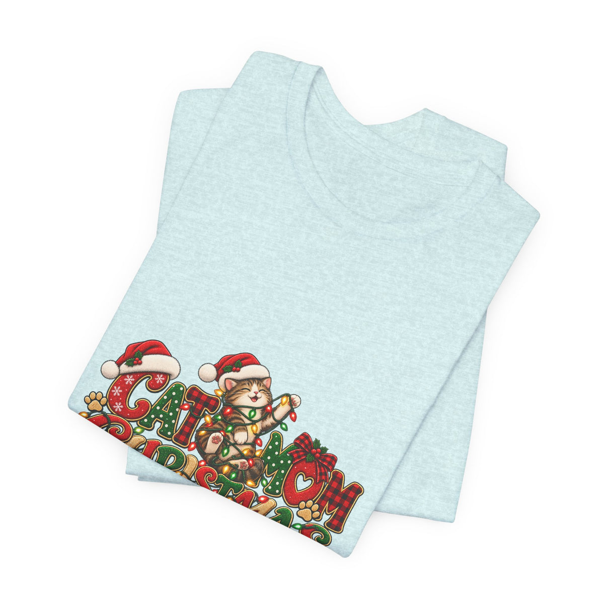 Christmas Cat Tee — Cute "Cat-ty Christmas" Holiday T-Shirt with Santa Cat Design