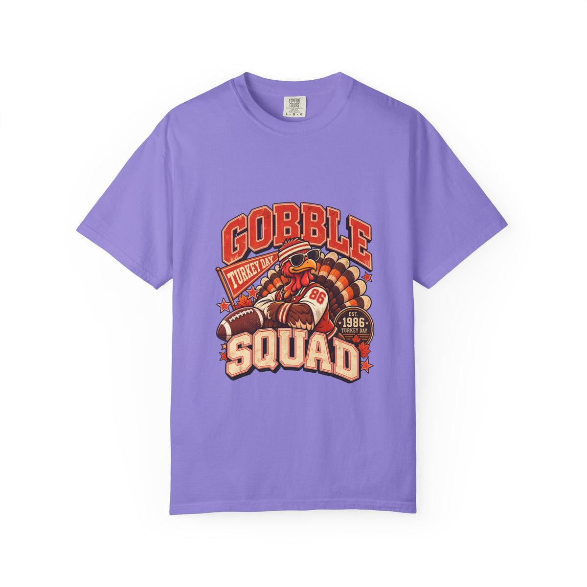 Gobble Squad Turkey Football Helmet T-Shirt | Thanksgiving Turkey Sports Tee