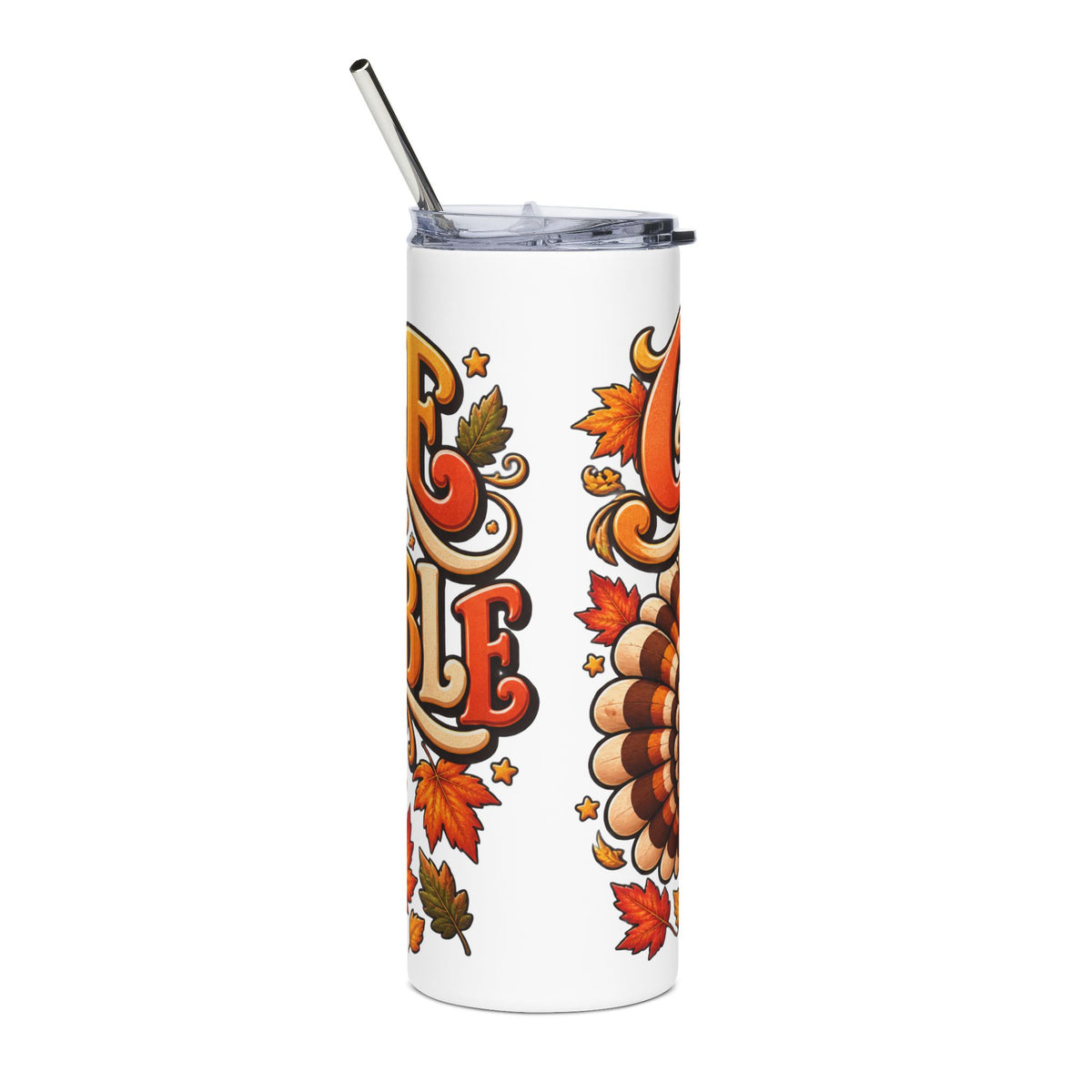 Gobble Till You Wobble Tumbler — Funny Thanksgiving 20oz Stainless Steel Turkey Tumbler, Fall Holiday Gift