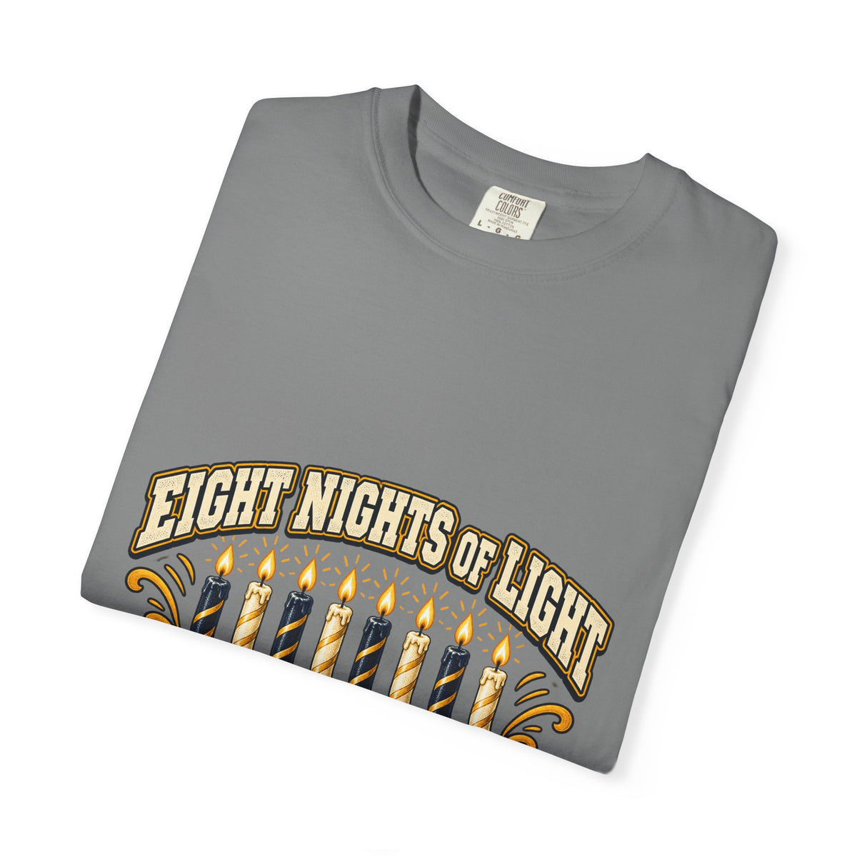 Eight Nights of Light Menorah Tee | Hanukkah T-Shirt, Menorah Illustration
