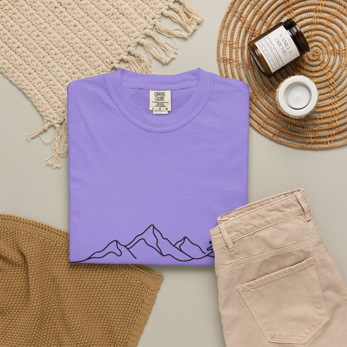 Stay Wild mountain line art T-shirt | minimalist outdoors tee