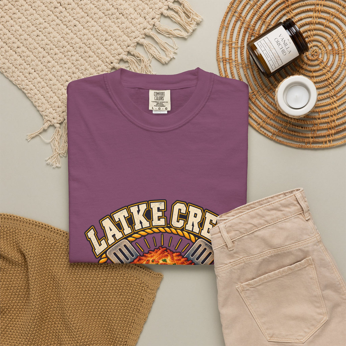 Latke Crew Illustration T-Shirt | Hanukkah Potato Pancake Design