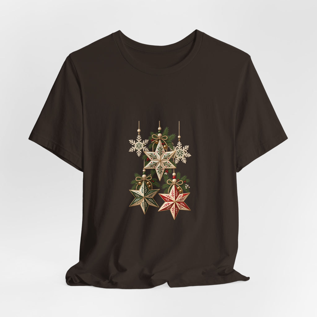 Christmas Star Ornaments T-Shirt — Vintage Holiday Stars Tee