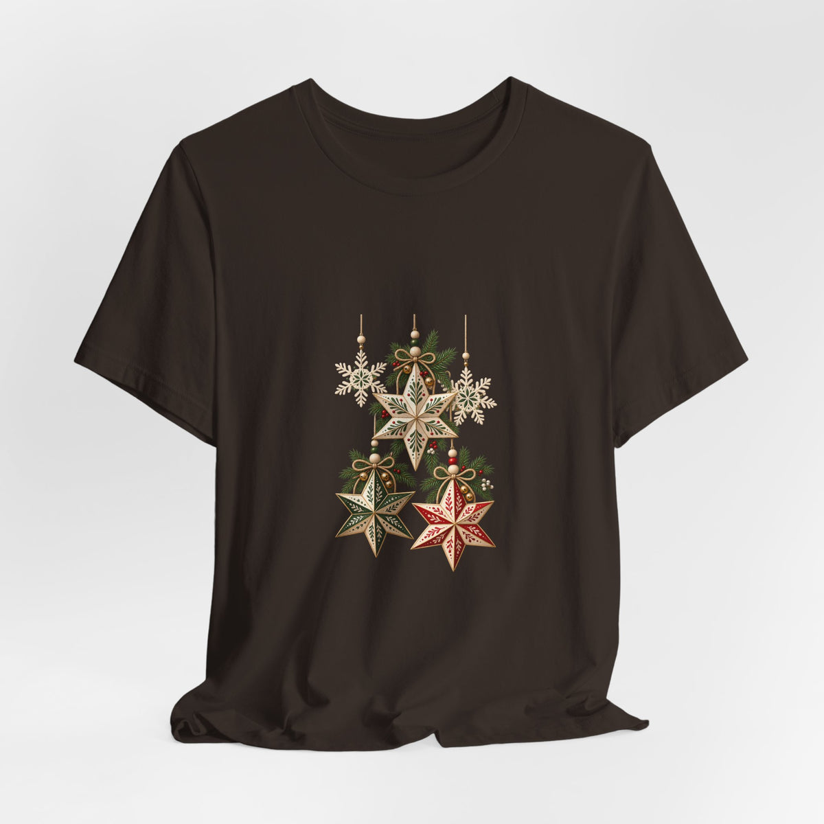 Christmas Star Ornaments T-Shirt — Vintage Holiday Stars Tee