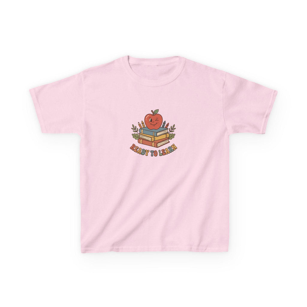Apple on Books Kids T-Shirt | Back to School Cute Teacher Shirt
