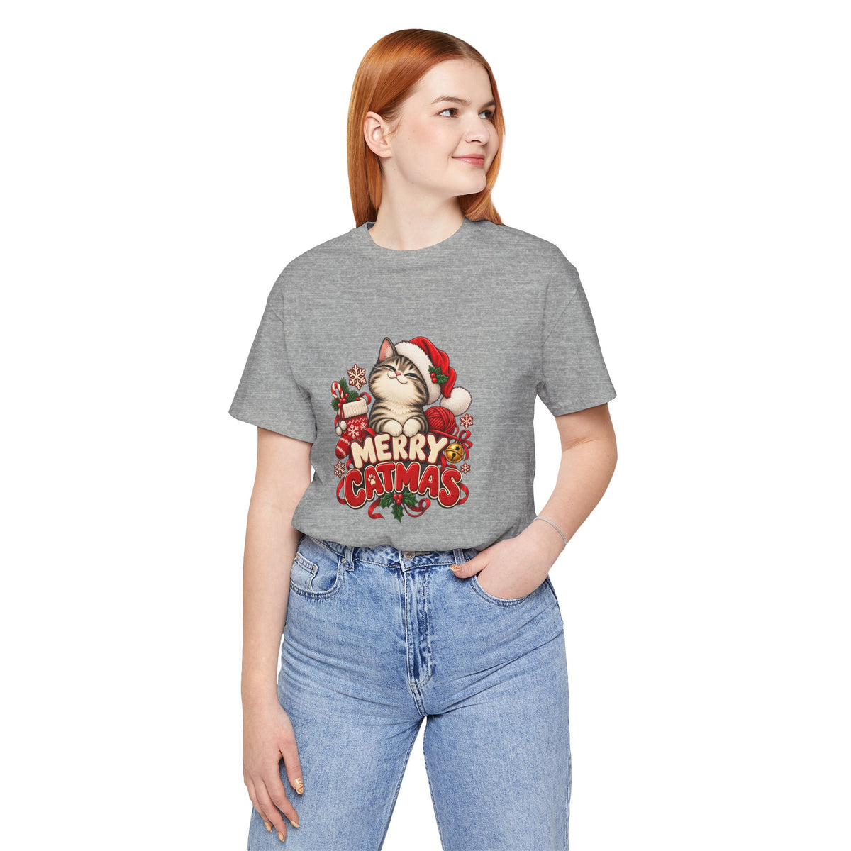 Merry Catmas T-Shirt – Cute Christmas Cat Holiday Tee