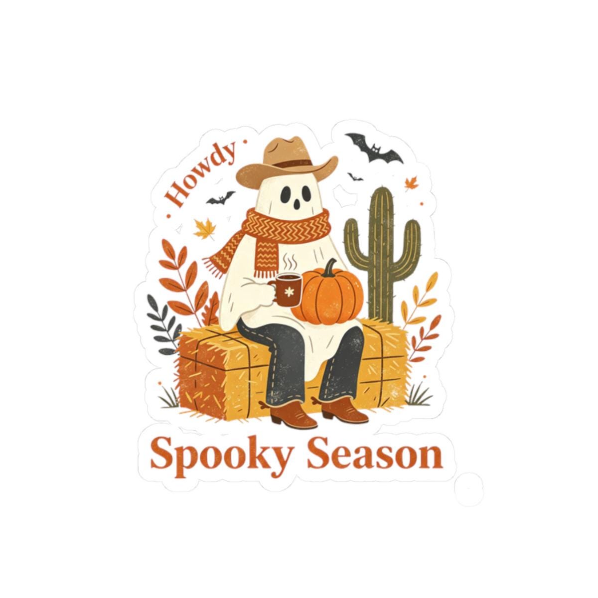 Howdy Spooky Season Ghost Sticker